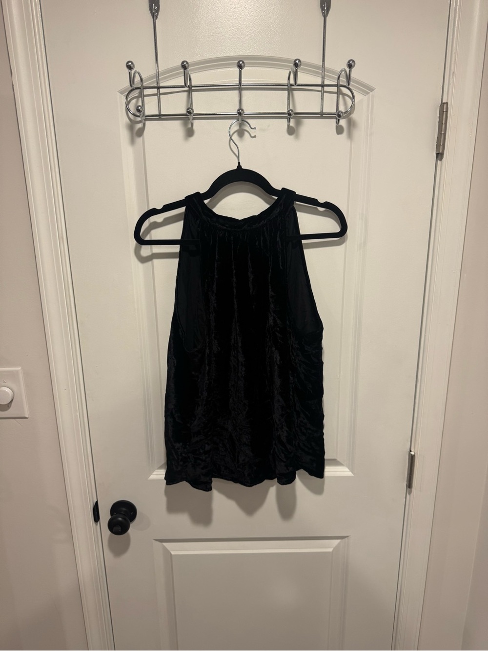 LOFT Black Velvet Halter Top